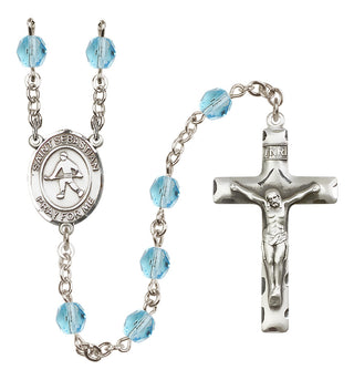 Silver-Plated 6mm Saint Sebastian/Field Hockey Rosary