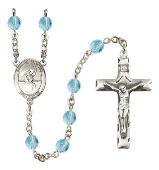 Silver-Plated 6mm Saint Christopher/Water Polo Men Rosary