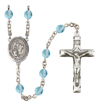 Silver-Plated 6mm San Martin Caballero  Engraved Catholic Rosaries