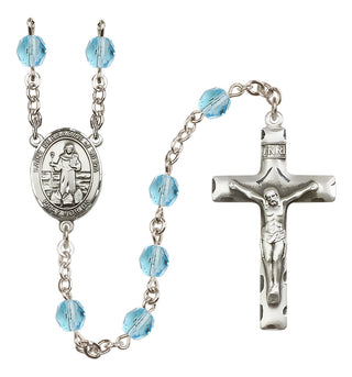 Silver-Plated 6mm Saint Bernadine of Sienna  Engraved Catholic Rosaries