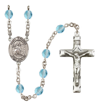 Silver-Plated 6mm Saint Ephrem  Engraved Catholic Rosaries