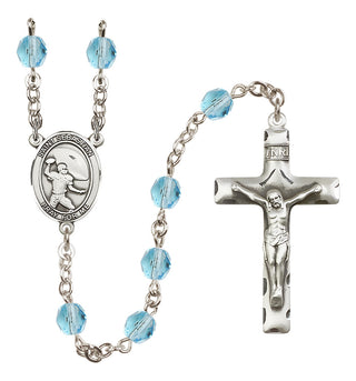 Silver-Plated 6mm Saint Sebastian / Football Rosary