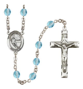 Silver-Plated 6mm Guardian Angel/Hockey Rosary