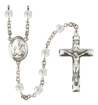 Silver-Plated 6mm Saint Andrew the Apostle  Engraved Catholic Rosaries