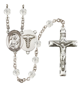 Silver-Plated 6mm Saint Camillus of Lellis / Nurse Rosary