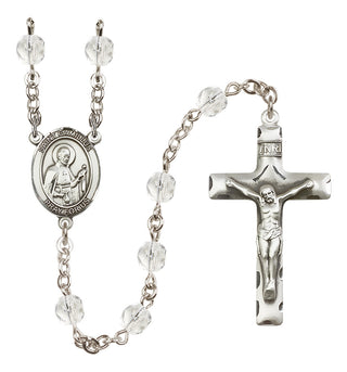 Silver-Plated 6mm Saint Camillus of Lellis  Engraved Catholic Rosaries