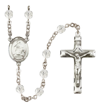 Silver-Plated 6mm Saint Charles Borromeo  Engraved Catholic Rosaries