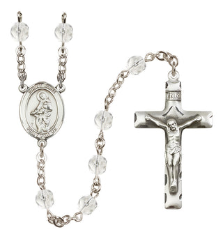 Silver Plated 6mm Fire Polished Saint Jane of Valois Rosary in Crystal