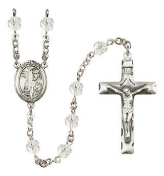 Silver Plated 6mm Fire Polished Saint Elmo Rosary in Crystal