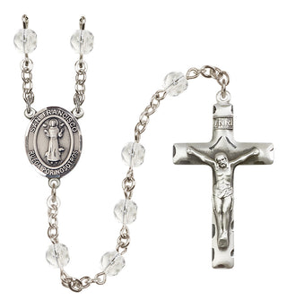 Silver-Plated 6mm San Francis  Engraved Catholic Rosaries