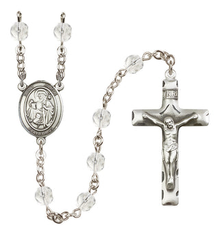Silver Plated 6mm Fire Polished Saint James the Greater Rosary in Crystal
