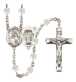 Silver-Plated 6mm Saint Joan of Arc / Nat'l Guard Rosary