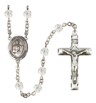 Silver-Plated 6mm San Judas  Engraved Catholic Rosaries
