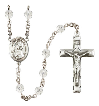 Silver-Plated 6mm Saint Monica  Engraved Catholic Rosaries