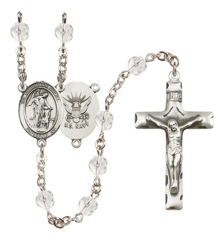 Silver-Plated 6mm Guardian Angel / Navy Rosary