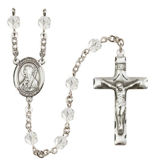 Silver-Plated 6mm Saint Brigid of Ireland  Engraved Catholic Rosaries