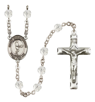 Silver-Plated 6mm Saint Christopher/Tennis Rosary