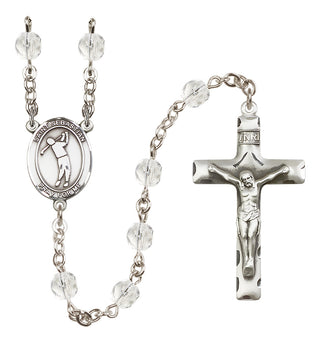Silver-Plated 6mm Saint Sebastian/Golf Rosary