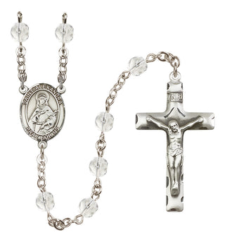 Silver-Plated 6mm Saint Alexandra  Engraved Catholic Rosaries