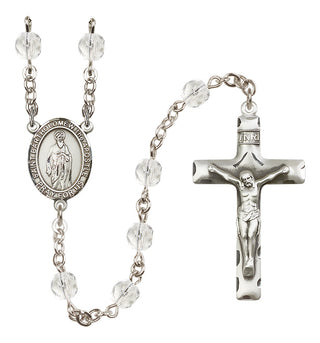 Silver Plated 6mm Fire Polished Saint Bartholomew the Apostle Rosary in Crystal