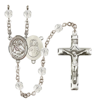 Silver-Plated 6mm Our Lady of Mount Carmel Rosary
