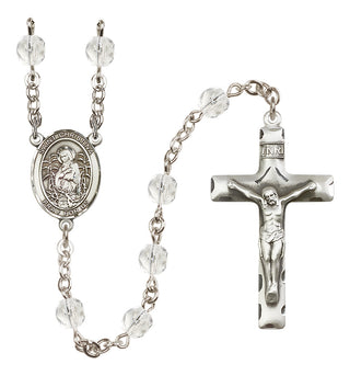 Silver Plated 6mm Fire Polished Saint Christina the Astonishing Rosary in Crystal