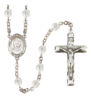 Silver-Plated 6mm Saint Joseph Freinademetz  Engraved Catholic Rosaries