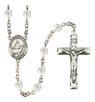 Silver-Plated 6mm Saint Catherine of Sweden  Engraved Catholic Rosaries