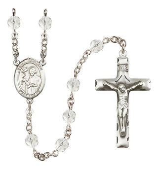 Silver-Plated 6mm Saint Dunstan  Engraved Catholic Rosaries