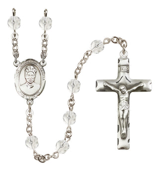 Silver-Plated 6mm Saint Josephine Bakhita  Engraved Catholic Rosaries