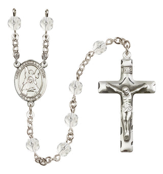 Silver Plated 6mm Fire Polished Saint Frances of Rome Rosary in Crystal