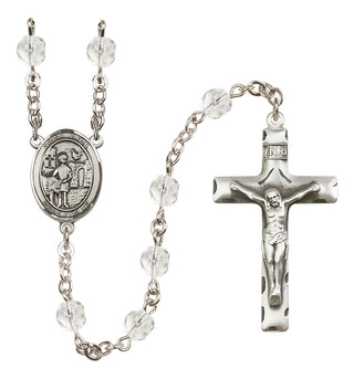 Silver-Plated 6mm Saint Vitus  Engraved Catholic Rosaries