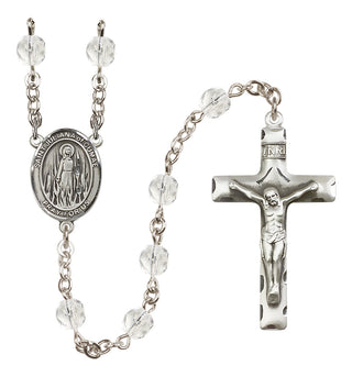 Silver Plated 6mm Fire Polished Saint Juliana of Cumae Rosary in Crystal