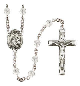 Silver-Plated 6mm Saint Marina  Engraved Catholic Rosaries