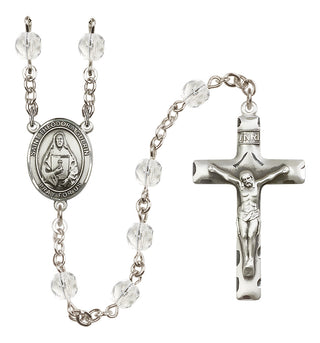Silver-Plated 6mm Saint Theodora  Engraved Catholic Rosaries