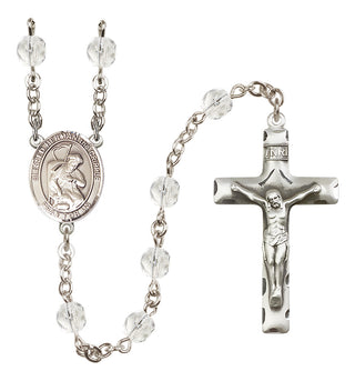 Silver Plated 6mm Fire Polished Blessed Herman the Cripple Rosary in Crystal
