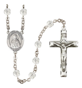 Silver Plated 6mm Fire Polished Saint Lydia Purpuraria Rosary in Crystal