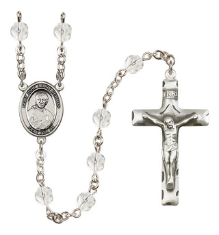 Silver Plated 6mm Fire Polished Blessed John Henry Newman Rosary in Crystal