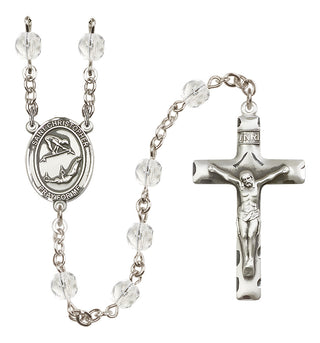 Silver-Plated 6mm Saint Christopher/Gymnastics Rosary
