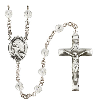 Silver-Plated 6mm Saint Sebastian / Football Rosary