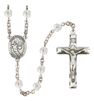 Silver-Plated 6mm Saint Sebastian/Basketball Rosary