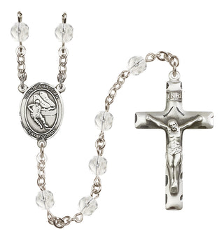 Silver-Plated 6mm Saint Sebastian / Hockey Rosary