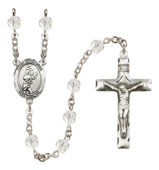 Silver-Plated 6mm Saint Sebastian/Softball Rosary