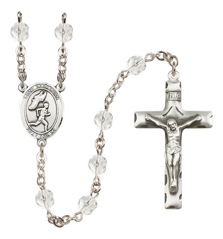 Silver-Plated 6mm Saint Sebastian /Track&Field-Men Rosary