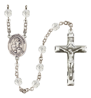 Silver-Plated 6mm Saint Sebastian/Soccer-Women Rosary