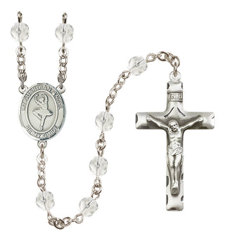Silver Plated 6mm Fire Polished Guardian Angel/Dance Rosary in Crystal