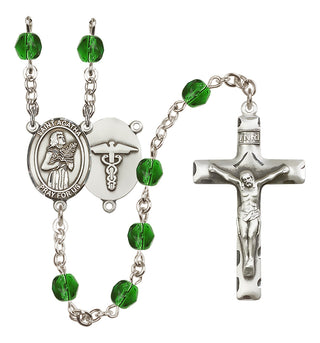 Silver-Plated 6mm Saint Agatha / Nurse Rosary