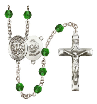 Silver-Plated 6mm Saint George / Marines Rosary