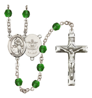 Silver-Plated 6mm Saint Joan of Arc / Army Rosary