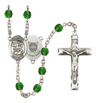 Silver-Plated 6mm Saint Michael / Coast Guard Rosary